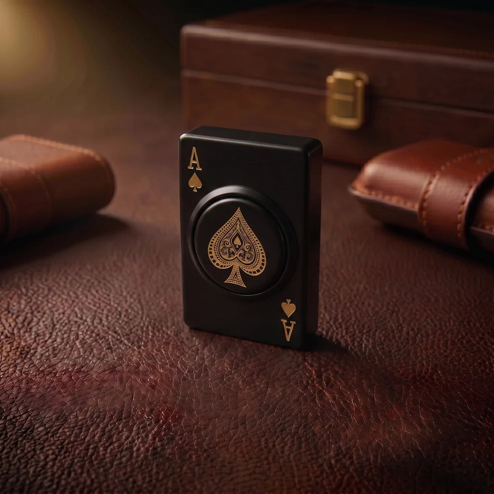 𝐑𝐨𝐲𝐚𝐥 𝐏𝐥𝐚𝐲𝐢𝐧𝐠 𝐂𝐚𝐫𝐝 𝐋𝐢𝐠𝐡𝐭𝐞𝐫 - 𝐆𝐫𝐞𝐞𝐧 𝐅𝐥𝐚𝐦𝐞 𝐓𝐨𝐫𝐜𝐡 & 360° 𝐑𝐨𝐭𝐚𝐭𝐚𝐛𝐥𝐞 𝐀𝐜𝐞 𝐄𝐦𝐛𝐥𝐞𝐦