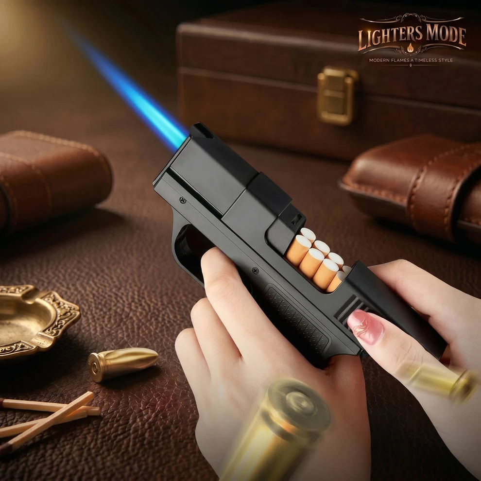 lightersmode  𝐏𝐫𝐞𝐦𝐢𝐮𝐦 2-𝐢𝐧-1 𝐆𝐮𝐧 𝐋𝐢𝐠𝐡𝐭𝐞𝐫 & 𝐂𝐢𝐠𝐚𝐫𝐞𝐭𝐭𝐞 𝐂𝐚𝐬𝐞 - 𝐍𝐨𝐯𝐞𝐥𝐭𝐲 𝐏𝐢𝐬𝐭𝐨𝐥 𝐋𝐢𝐠𝐡𝐭𝐞𝐫 𝐁𝐨𝐱