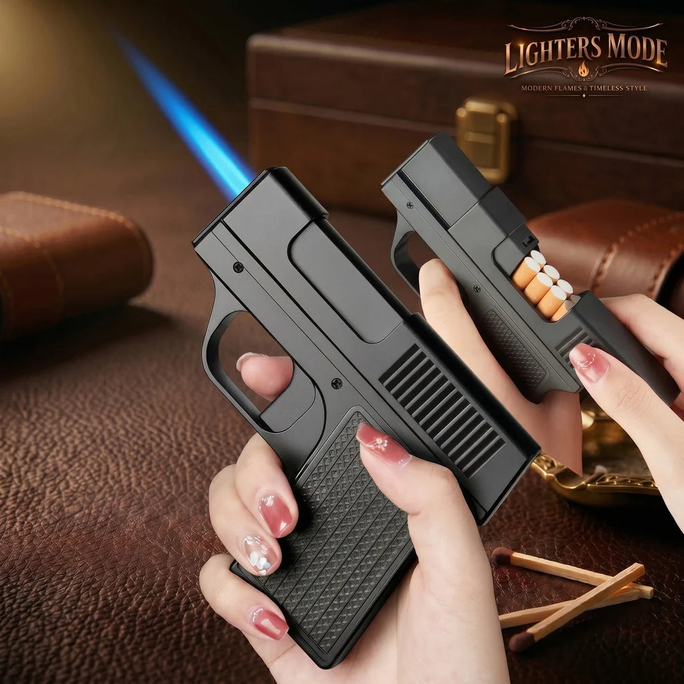 lightersmode  𝐏𝐫𝐞𝐦𝐢𝐮𝐦 2-𝐢𝐧-1 𝐆𝐮𝐧 𝐋𝐢𝐠𝐡𝐭𝐞𝐫 & 𝐂𝐢𝐠𝐚𝐫𝐞𝐭𝐭𝐞 𝐂𝐚𝐬𝐞 - 𝐍𝐨𝐯𝐞𝐥𝐭𝐲 𝐏𝐢𝐬𝐭𝐨𝐥 𝐋𝐢𝐠𝐡𝐭𝐞𝐫 𝐁𝐨𝐱
