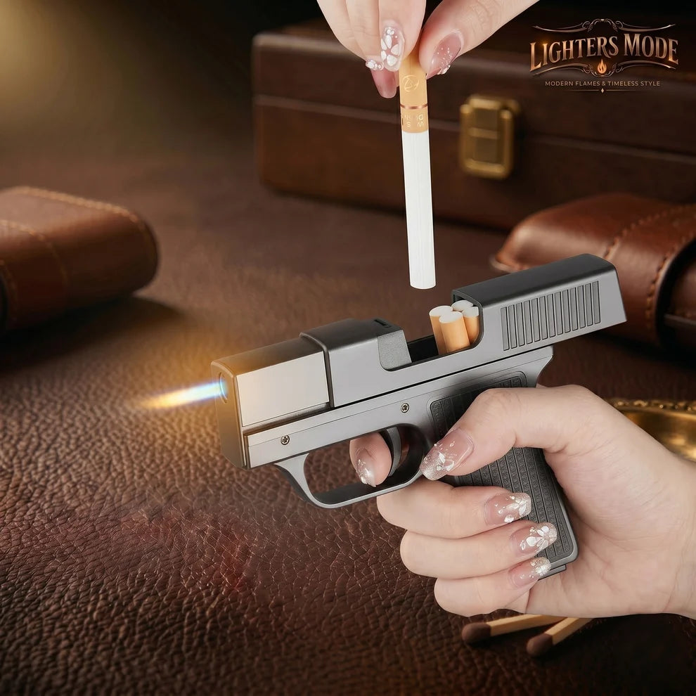 lightersmode  𝐏𝐫𝐞𝐦𝐢𝐮𝐦 2-𝐢𝐧-1 𝐆𝐮𝐧 𝐋𝐢𝐠𝐡𝐭𝐞𝐫 & 𝐂𝐢𝐠𝐚𝐫𝐞𝐭𝐭𝐞 𝐂𝐚𝐬𝐞 - 𝐍𝐨𝐯𝐞𝐥𝐭𝐲 𝐏𝐢𝐬𝐭𝐨𝐥 𝐋𝐢𝐠𝐡𝐭𝐞𝐫 𝐁𝐨𝐱