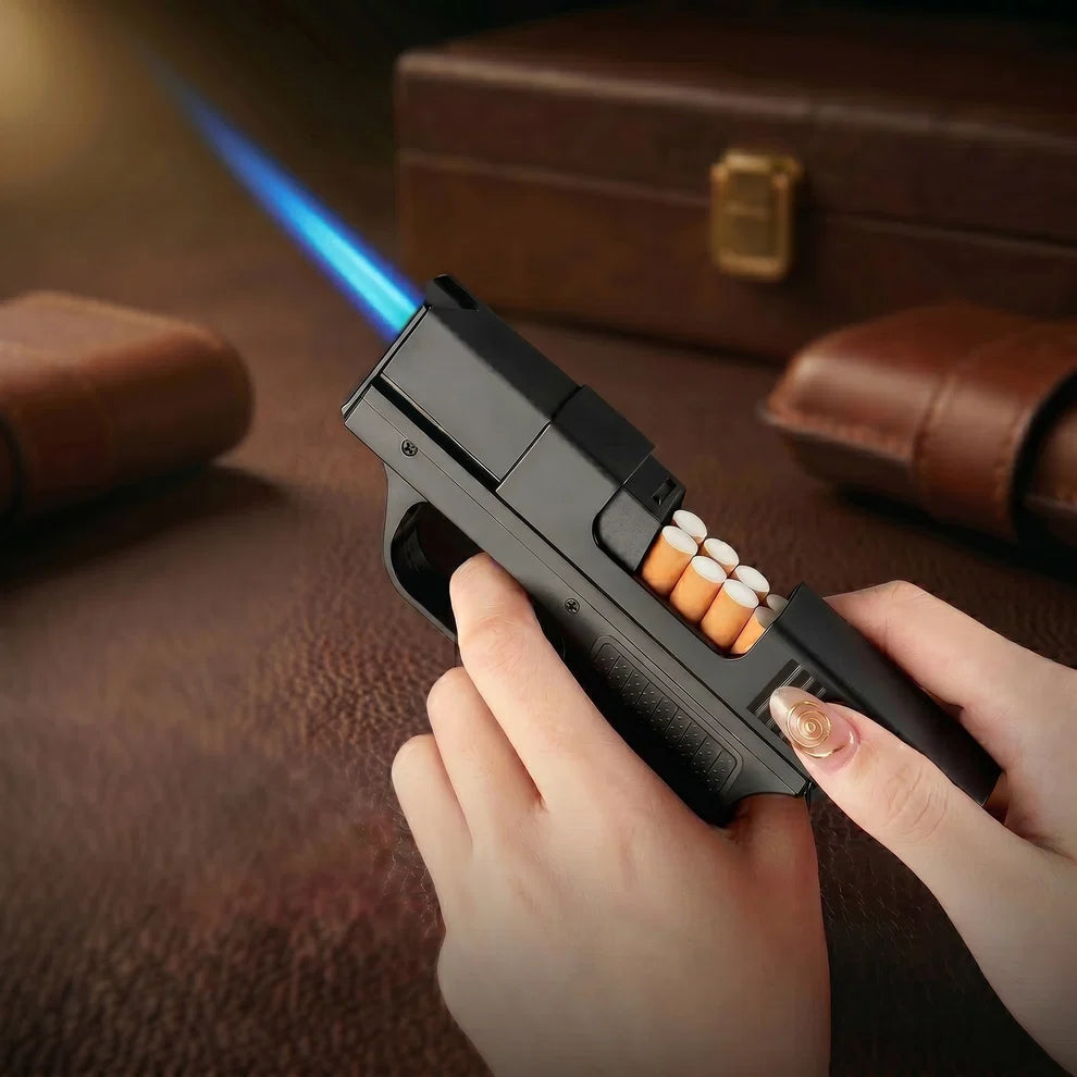 lightersmode  𝐏𝐫𝐞𝐦𝐢𝐮𝐦 2-𝐢𝐧-1 𝐆𝐮𝐧 𝐋𝐢𝐠𝐡𝐭𝐞𝐫 & 𝐂𝐢𝐠𝐚𝐫𝐞𝐭𝐭𝐞 𝐂𝐚𝐬𝐞 - 𝐍𝐨𝐯𝐞𝐥𝐭𝐲 𝐏𝐢𝐬𝐭𝐨𝐥 𝐋𝐢𝐠𝐡𝐭𝐞𝐫 𝐁𝐨𝐱