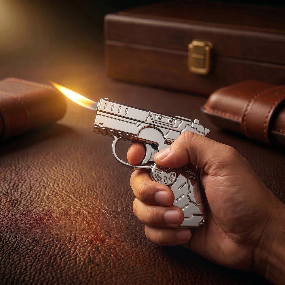 𝐅𝐮𝐭𝐮𝐫𝐢𝐬𝐭𝐢𝐜 𝐅𝐨𝐥𝐝𝐢𝐧𝐠 𝐏𝐢𝐬𝐭𝐨𝐥 𝐋𝐢𝐠𝐡𝐭𝐞𝐫 - 360° 𝐅𝐢𝐝𝐠𝐞𝐭 𝐒𝐩𝐢𝐧𝐧𝐞𝐫 & 𝐂𝐡𝐫𝐨𝐦𝐞 𝐓𝐨𝐫𝐜𝐡